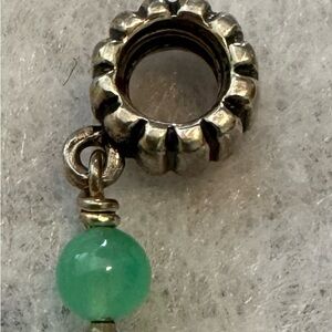 Pandora Silver and Green Necklace with Elegant Charm